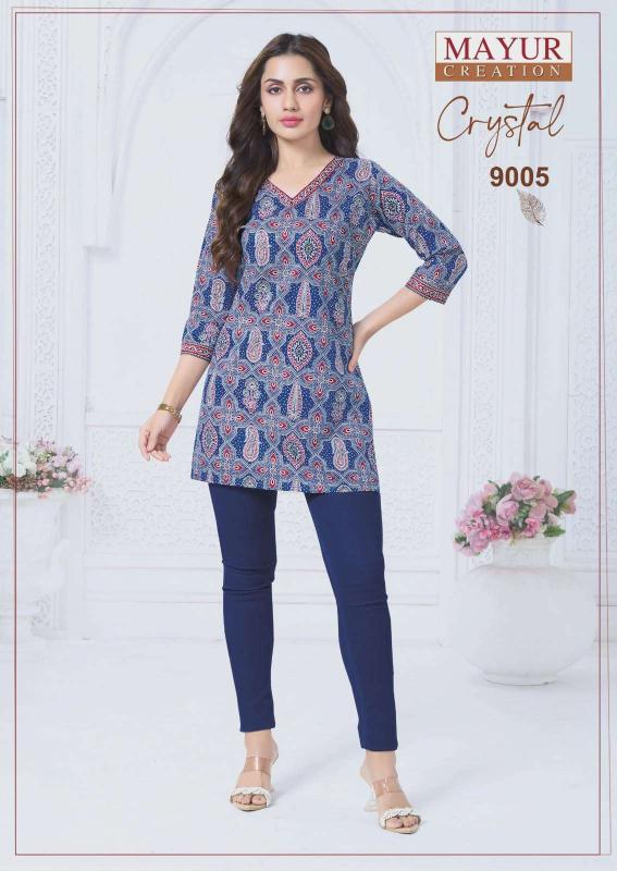 Mayur crystal vol-9 short top wholesale printed kurti online